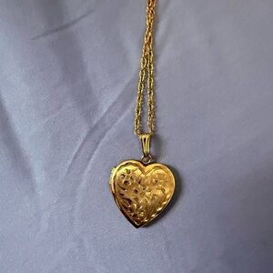 Gold Heart Locket Necklace